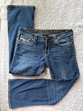 Rock Revival Nancy Easy Boot Jeans Women’s 32 Embellished Rhinestone Y2K